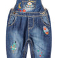 Kidscool Space Baby Boys Easy Diaper Changing Snap Legs Rockets Embroidered Denim Overalls,Blue,9-12 Months