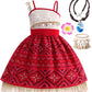 Ofihido Princess Costume For Girls,Princess Dress For Kids With Accessories,Halloween Costume For Girls Kids Dress Up (7-8 Years