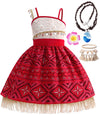 Ofihido Princess Costume For Girls,Princess Dress For Kids With Accessories,Halloween Costume For Girls Kids Dress Up (7-8 Years