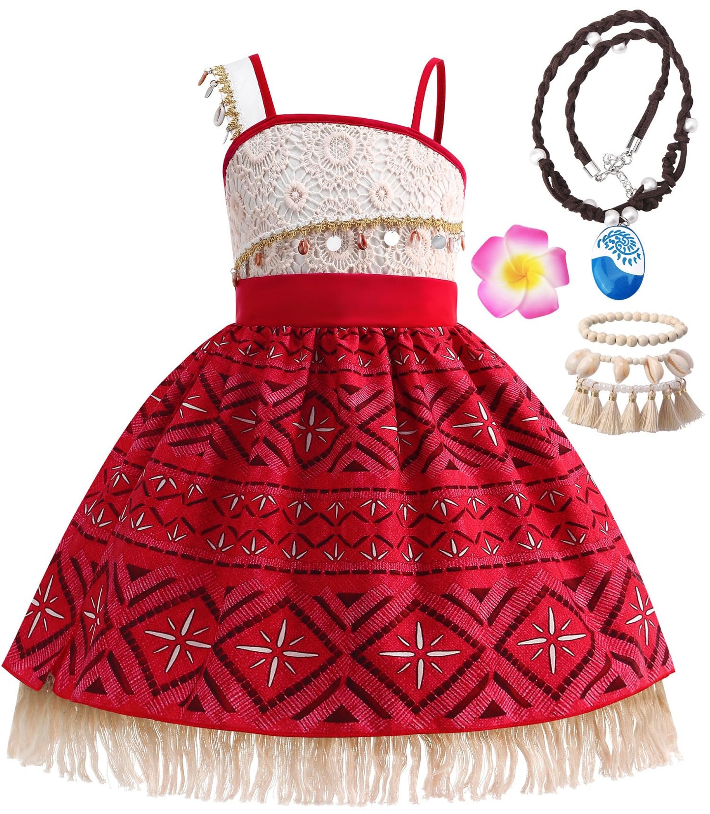 Ofihido Princess Costume For Girls,Princess Dress For Kids With Accessories,Halloween Costume For Girls Kids Dress Up (7-8 Years