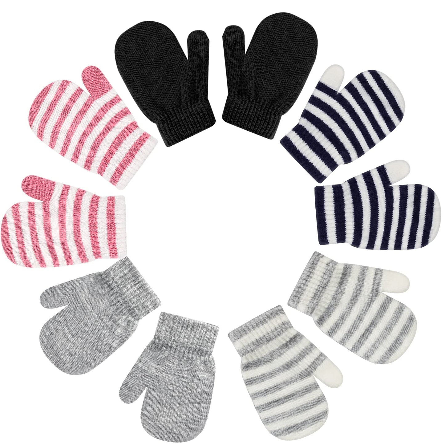 Onesing 5 Pair Toddler Mittens Black Toddler Gloves Baby Mittens Newborn Mittens Infant Mittens Baby Gloves For Baby Boy Girls,