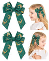 doboi 2 Pcs Christmas Hair Bows for Girls Handmade Toddler Bows with Alligator Clips 3.3 Inches Christmas bows Glitter Hair Acce