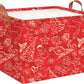 CLOCOR Rectangular Storage Basket Empty,Gift Basket,Waterproof Storage Bin with Handles,Room Decor(Red Christmas)