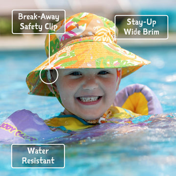 Jan & Jul Summer Kids Bucket Hat With Strings, Foldable, Aqua-Dry (Xl: 5-12 Years, Navy)