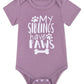 Funnycokid Baby My Siblings Have Paws Purple Onsies 0-3 Months Bodysuit Mauve Unisex Baby Clothes Cute Gender Neutral Baby Gift