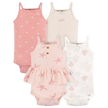 Gerber Baby Girl'S Multi-Pack Sleeveless Onesies Bodysuit, Starfish