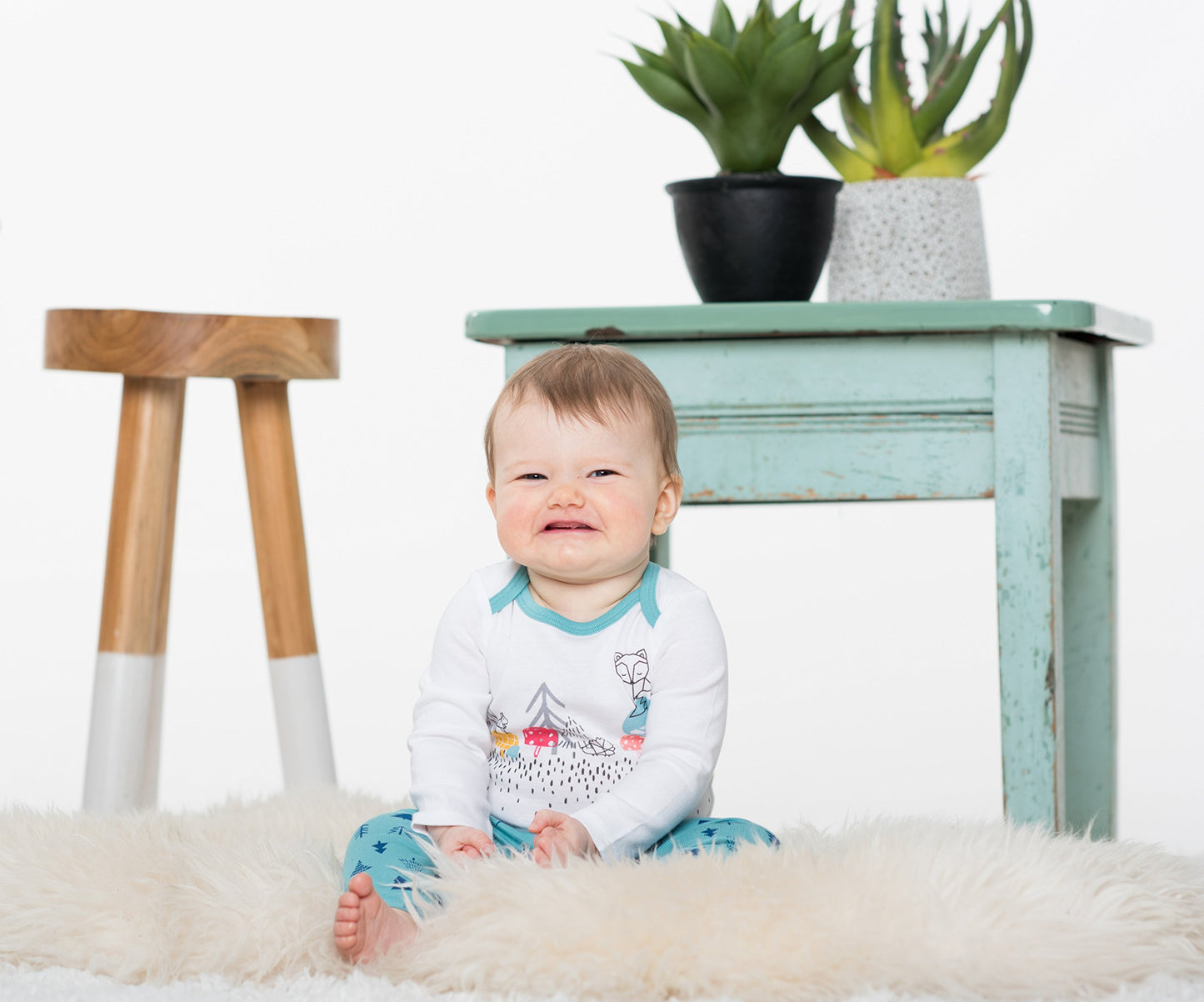 Lamaze Organic Baby Girls Long Sleeve Cotton Bodysuit, Snap Closure, Coral/White Fox, 9 Months