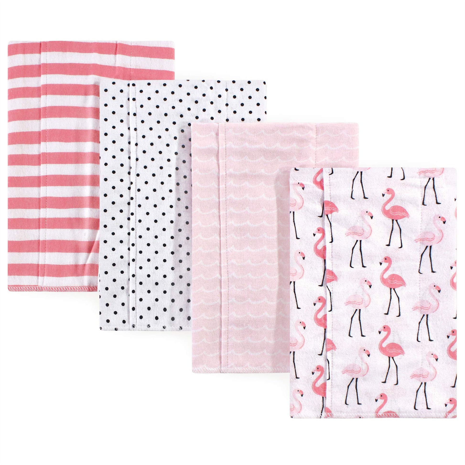 Hudson Baby Unisex Baby Cotton Flannel Burp Cloths, Flamingos, One Size