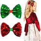 Yxiang Christmas 5 Inches Sparkle Glitter Hair Bows Clips for Girls, Big Reversible Sequins Shining Handmade Hair Accessories fo