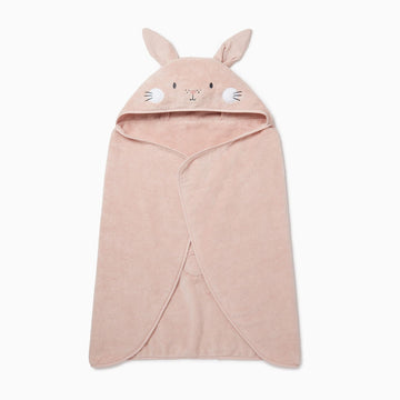 Mori Boys And Girls Hooded Bunny Bath Towel In Blush  Unisex Kids Organic Cotton Soft Blanket  Ultra Absorbent And Long Lastin