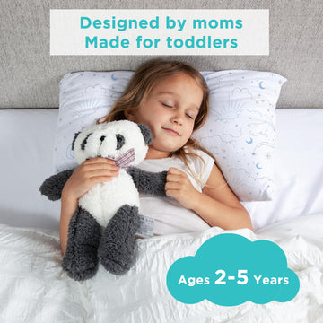Littlehippo Toddler Pillow With Bamboo (Viscose) Pillowcase - 13X18 Hypoallergenic Toddler Pillow For Sleeping, Kids, Travel, Mi