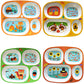 4E'S Novelty Fall Thanksgiving Dinnerware Divided Plates For Kids Melamine Plastic - Set Of 4 Thanksgiving Themed Dishes Plates,