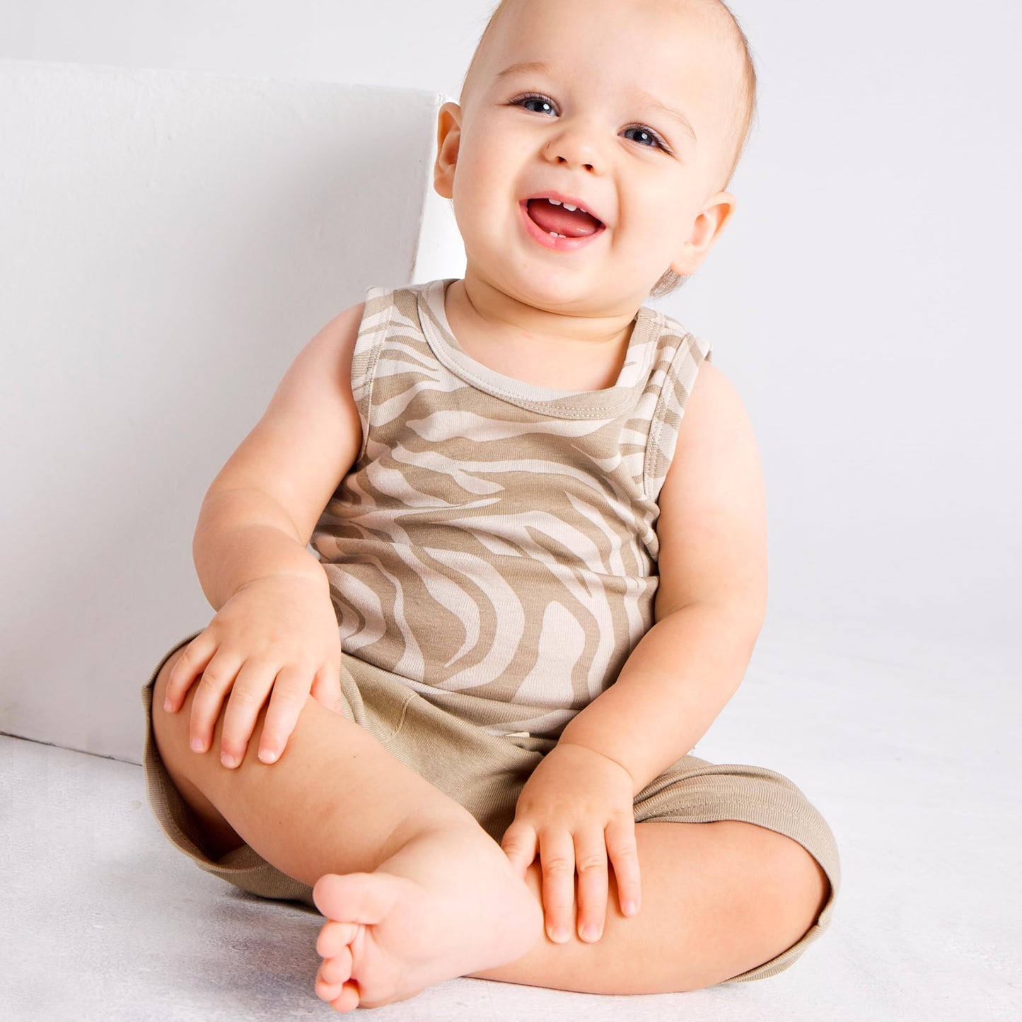 Honestbaby Sleeveless Muscle T-Shirts 100% Organic Cotton For Infant Baby And Toddler Boys, Girls, 5-Pack Sand Dune
