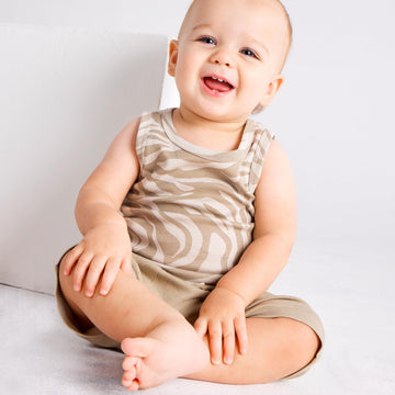 Honestbaby Sleeveless Muscle T-Shirts 100% Organic Cotton For Infant Baby And Toddler Boys, Girls, 5-Pack Sand Dune