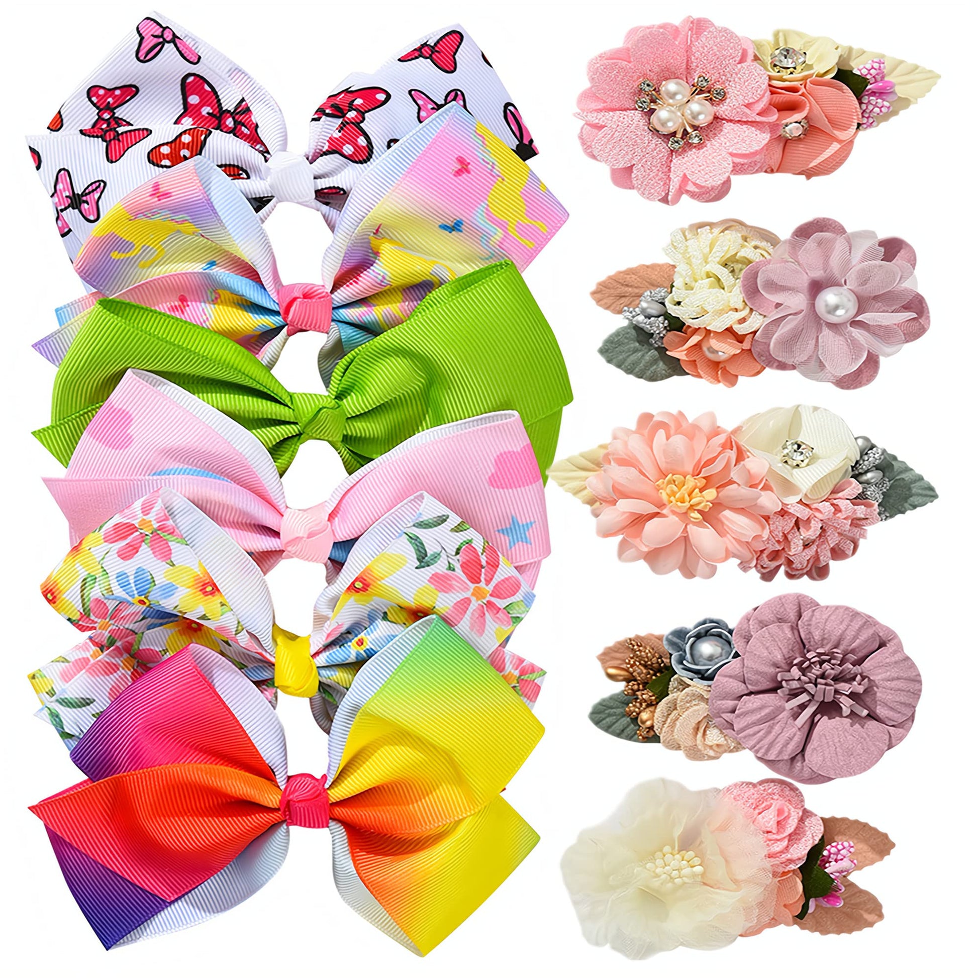 Fsmiling Hair Bows for Girls Alligator Clips Flower Girls Bows Grosgrain Ribbon Bows Hair Accessories for Girls