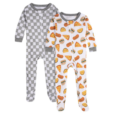 Onesies Brand Baby Boys 2-Pack Footed Pajamas, Treats, 12 Months