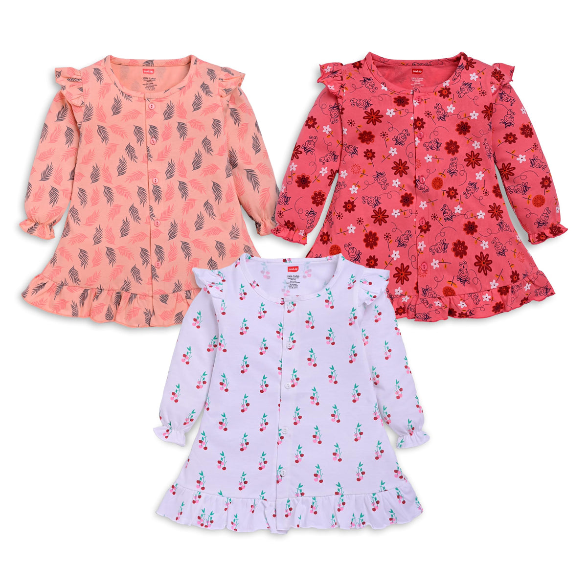 Luvlap GirlS Snug F/S Frock (Llamzgr0102_Multicolour1 18 To 24 Months)