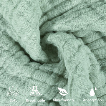 Yoofoss Muslin Baby Washcloths 100% Cotton Face Towels 10 Pack Wash Cloths For Baby 12X12In Soft And Absorbent Baby Wipes (Dark