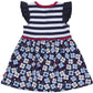 Zutano Blaue Blumen Surplice Dress (Baby) - Navy-3 Months