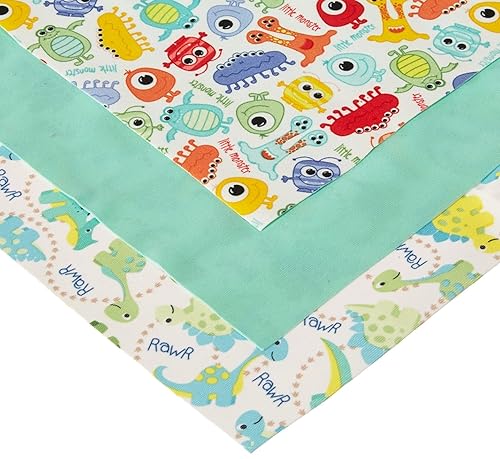 Babyville Boutique 35025 Pul Fabric, Dinos & Monsters, 21 X 24-Inch (3-Count)