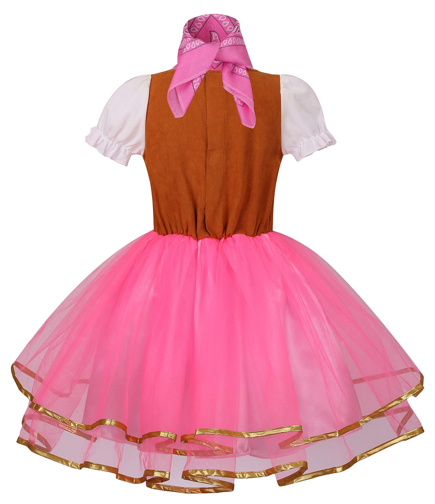 Yolsun Cowgirl Costume For Girls Western Cowgirl Outfit With Hat And Bandanna Halloween Theme Party And Role Play (9-10 Years, P