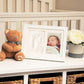 Nuby Baby Keepsake Classic White Wooden Wall Decor Frame That Holds One 3.5 X 5' Photo & 1 Clay Print Kit For Newborn Girls & B
