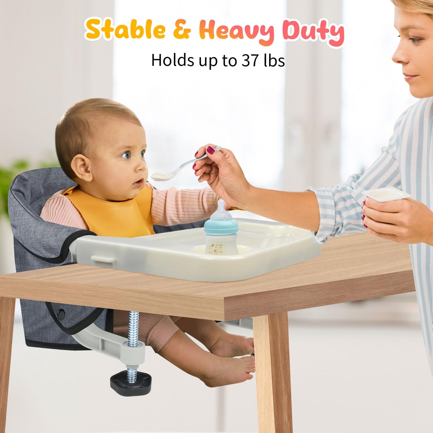 Hook On High Chair With Tray: High Chair For Babies And Toddlers 6-36 Months, Portable And Foldable High Chair For Home And Trav