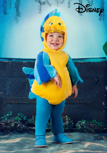 Fun Costumes Disney The Little Mermaid Flounder Infant Costume, For Halloween, Cosplay, Ocean Beach Theme Party & Dress Up 0/3 M