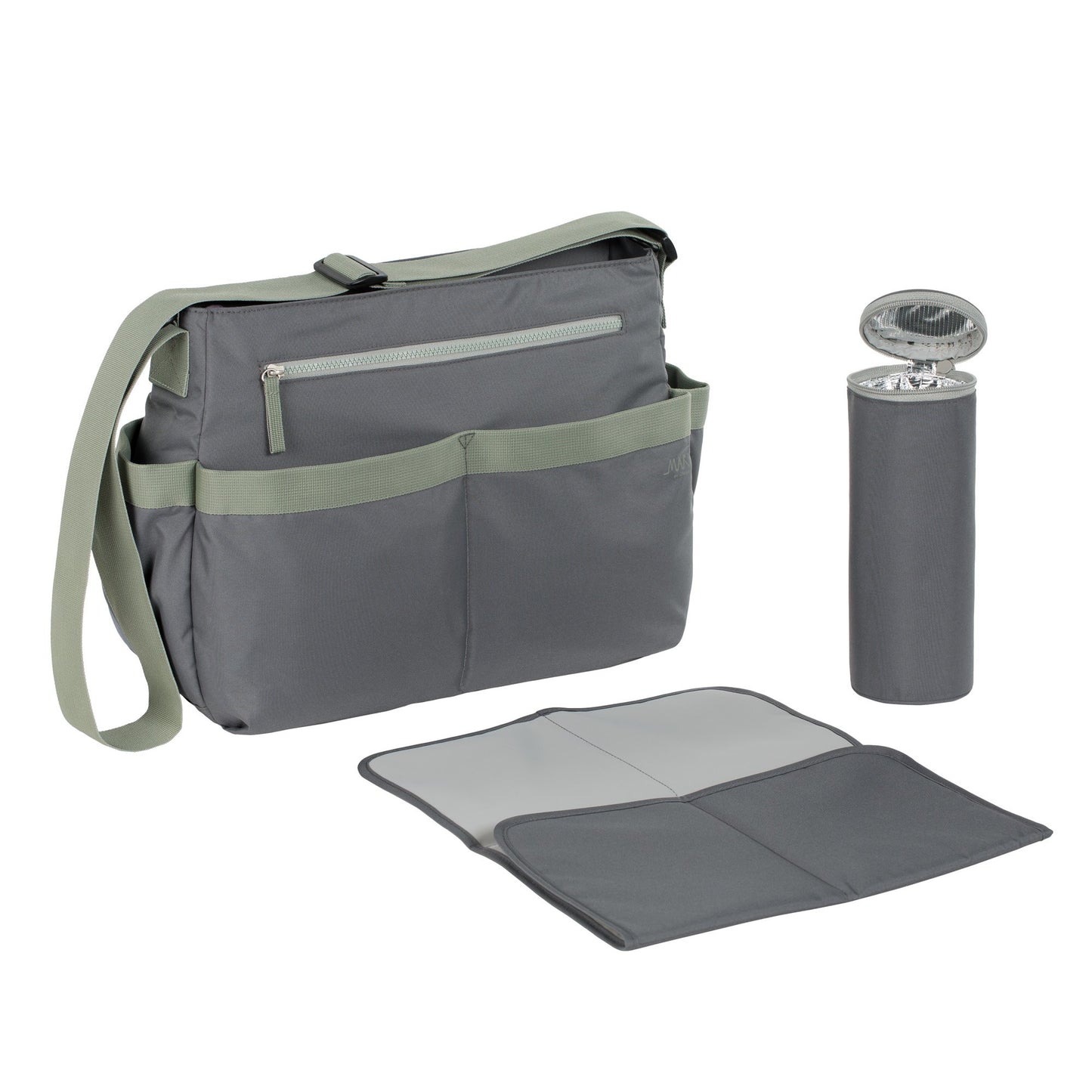 Lassig Womens Marv Shoulder Diaper Bag, Grey
