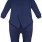 Lilax Baby Boy Gentleman Tuxedo Footie Christmas Holiday Outfit With Bow Tie 9M Navy
