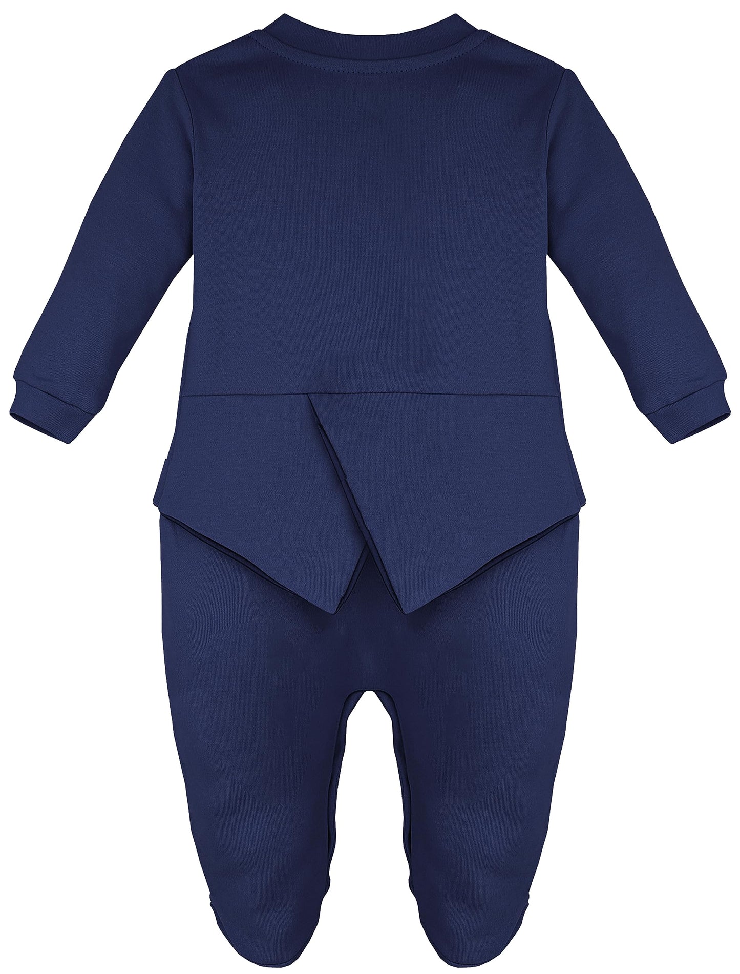Lilax Baby Boy Gentleman Tuxedo Footie Christmas Holiday Outfit With Bow Tie 9M Navy