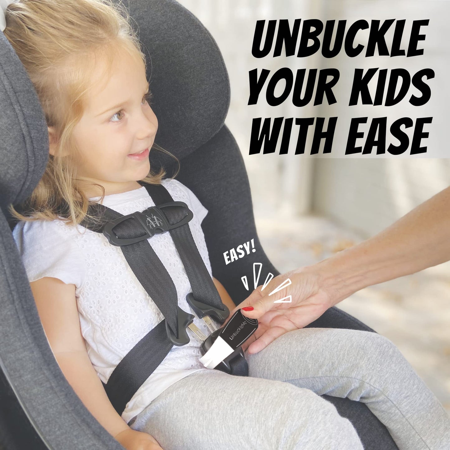Unbuckleme Car Seat Buckle Release Tool - Easy Opener Aid For Arthritis, Long Nails, Older Kids - Button Pusher For Infant, Todd