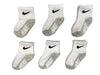 Nike Baby Lightweight Ankle Socks 6 Pack (White(Mn0659-001)/Grey, 12-24 Months)