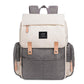 Diaper Bag Backpack Large Capacity For Baby Care Wide Open Design And Waterproof Fabric For Mom Dad (New White Grey)
