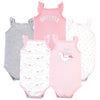 Hudson Baby Unisex Baby Cotton Sleeveless Bodysuits, Unicorn Float, 3-6 Months