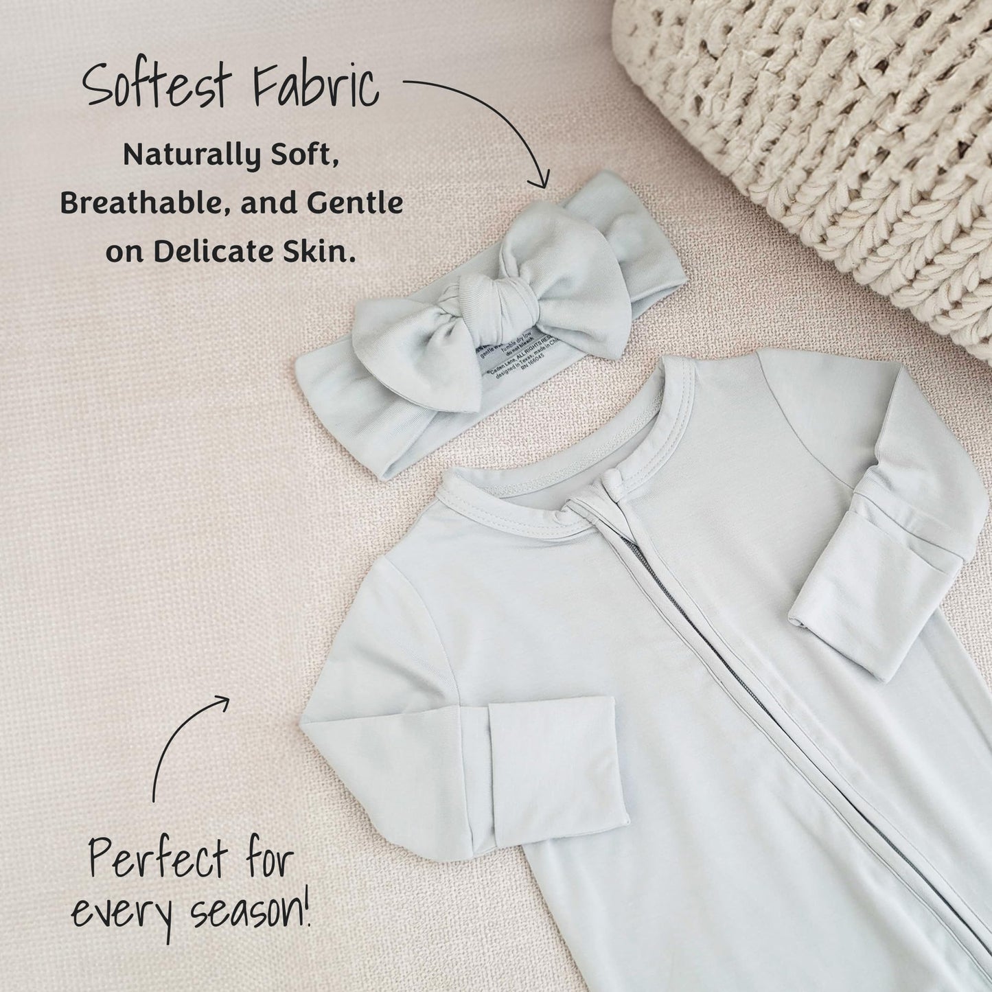 Caden Lane Baby Headwrap With Knotted Bow, Soft & Stretchy Bamboo Viscose, Comfortable Infant Hairband For Newborn & Toddler Gir