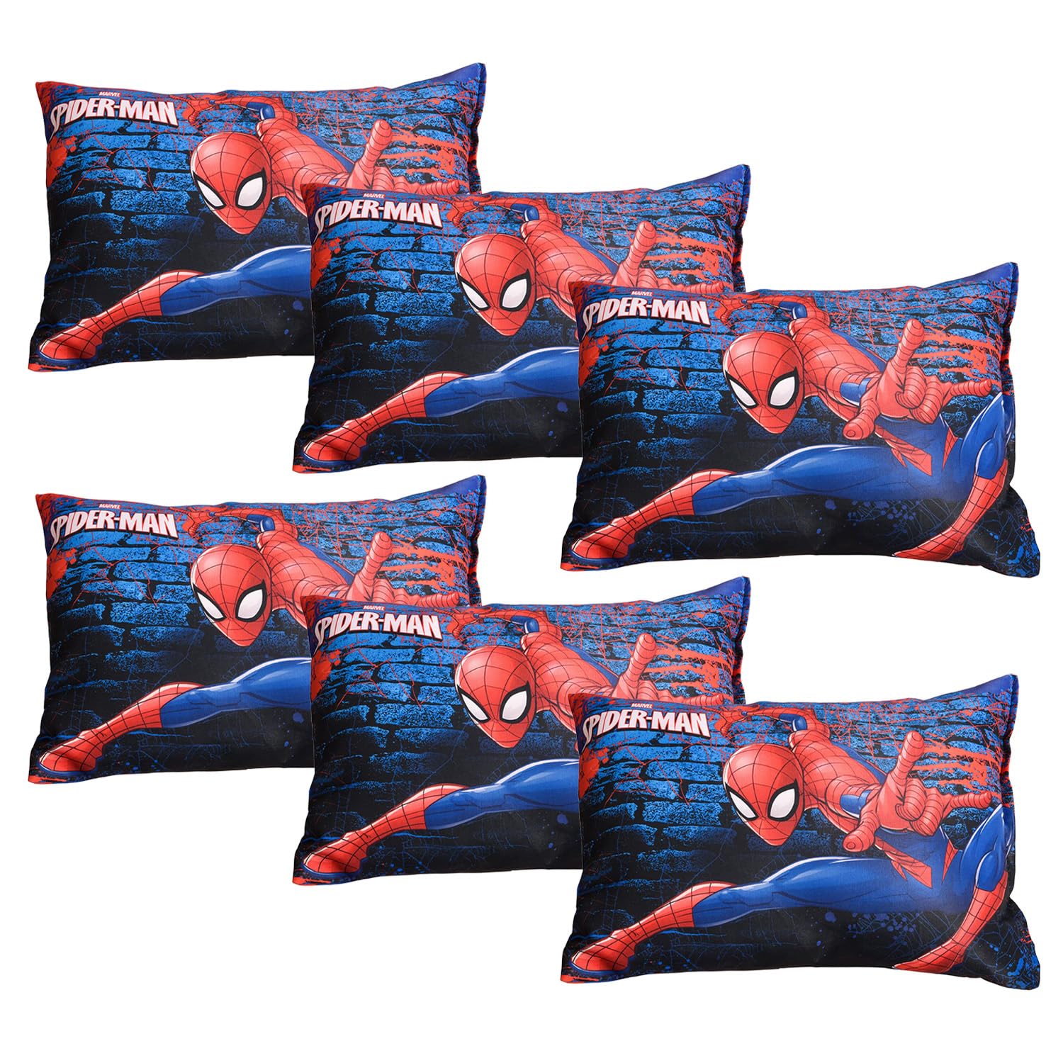 Kuber Industries Marvel Spiderman Print KidS Pillow | Soft Cushion Pillow Filler | Sleeping Pillow Filler For Kids | Polyester 