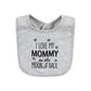 Hudson Baby Unisex Baby Cotton Bibs, Mom Dad Moon And Back, One Size