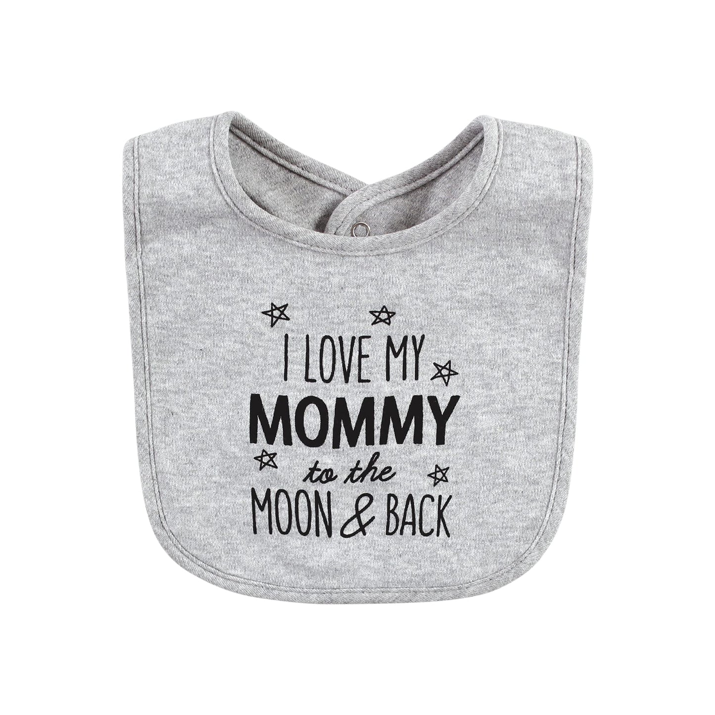 Hudson Baby Unisex Baby Cotton Bibs, Mom Dad Moon And Back, One Size