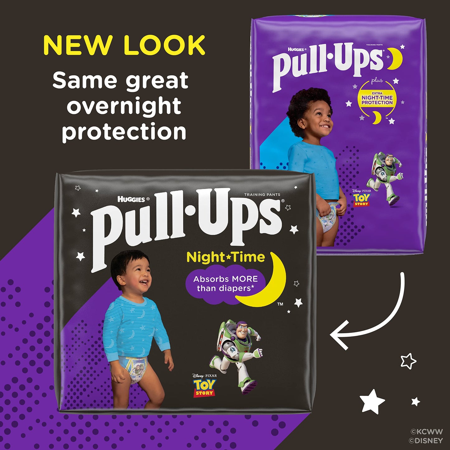 Pull-Ups Boys' Nighttime Potty Training Pants Training Underwear, 3T-4T, 18 Ct