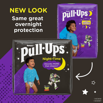 Pull-Ups Boys' Nighttime Potty Training Pants Training Underwear, 3T-4T, 18 Ct