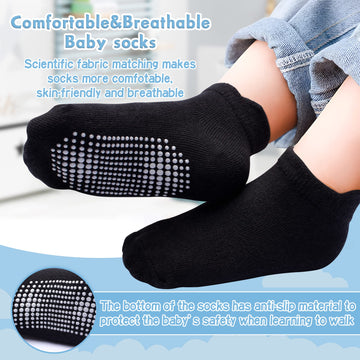 Hyzgb Baby Socks 12-24 Months 12 Pairs Toddler Socks 1T 2T 3T With Non Skid Grips For Toddler Baby Boys Girls 1-2-3 Years Old Id
