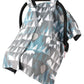 Baby Car Seat Canopy Cover - White Bear And Trees