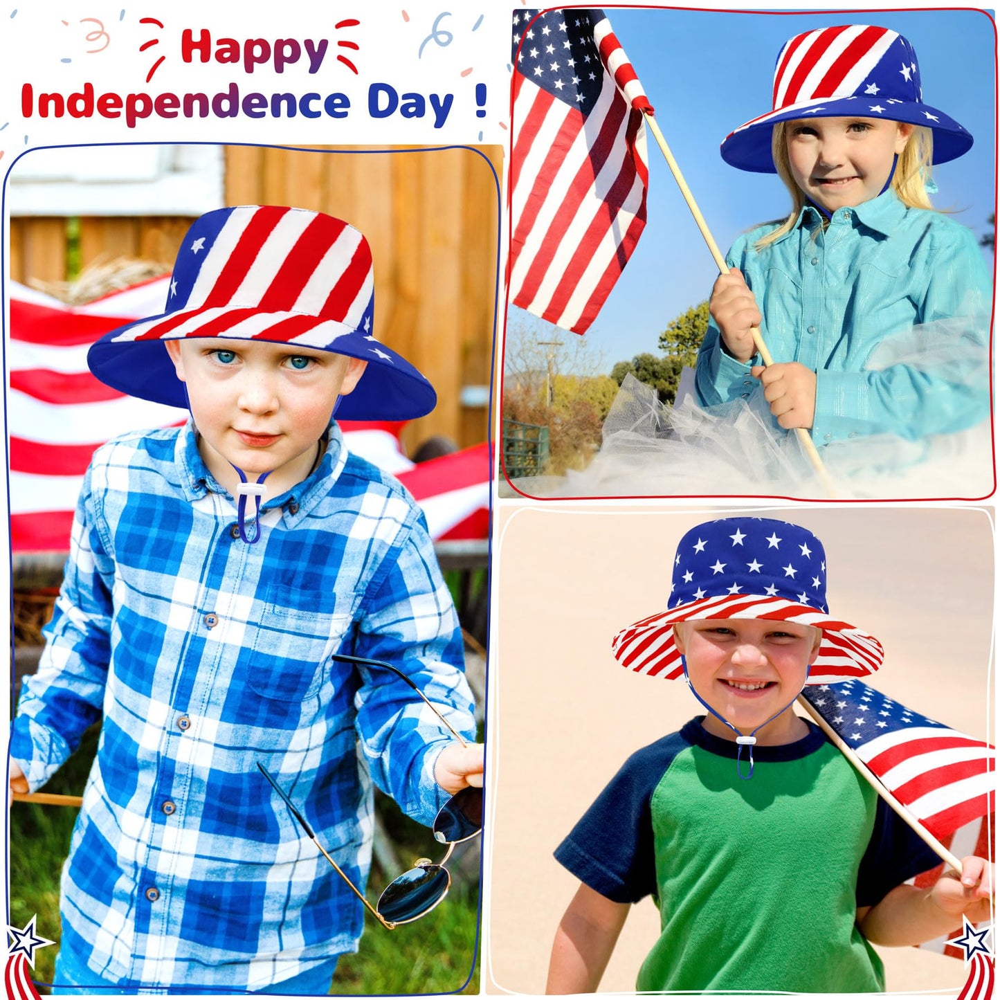Olreco Baby Sun Hat For Baby Bucket Hat Baby Boy Sun Hat American Flag Bucket Hat Baby Beach Hat Baby Girl Hat July 4Th Hats, 6-