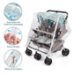 Double Stroller Rain Cover, Waterproof Weather Shield For Side By Side Baby Double Stroller, Twins Stroller Cover For Rain/Wind/