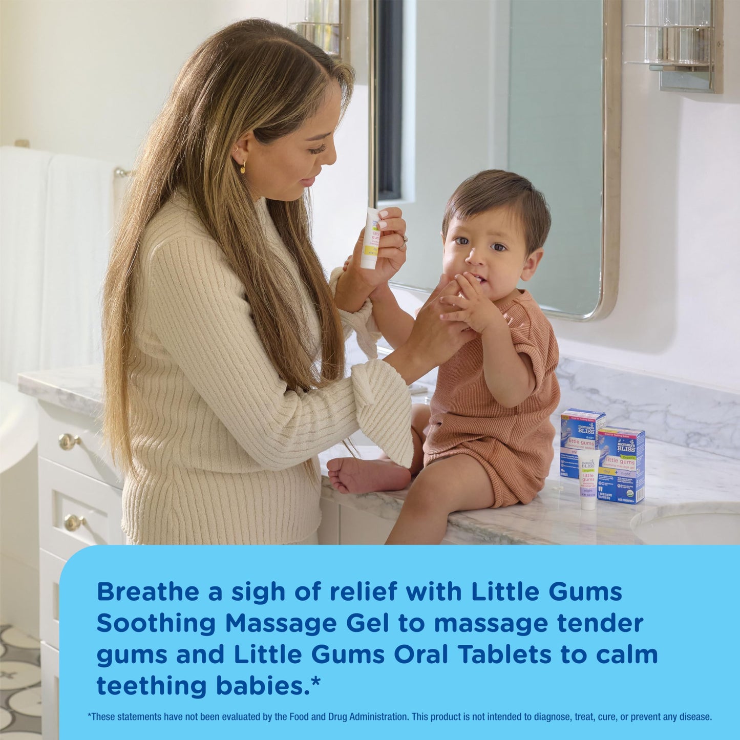 Mommy'S Bliss Organic Little Gums Soothing Massage Gel & Oral Tablets Day And Night Combo, Age 2 Months+, Sugar Free, Mild & Swe