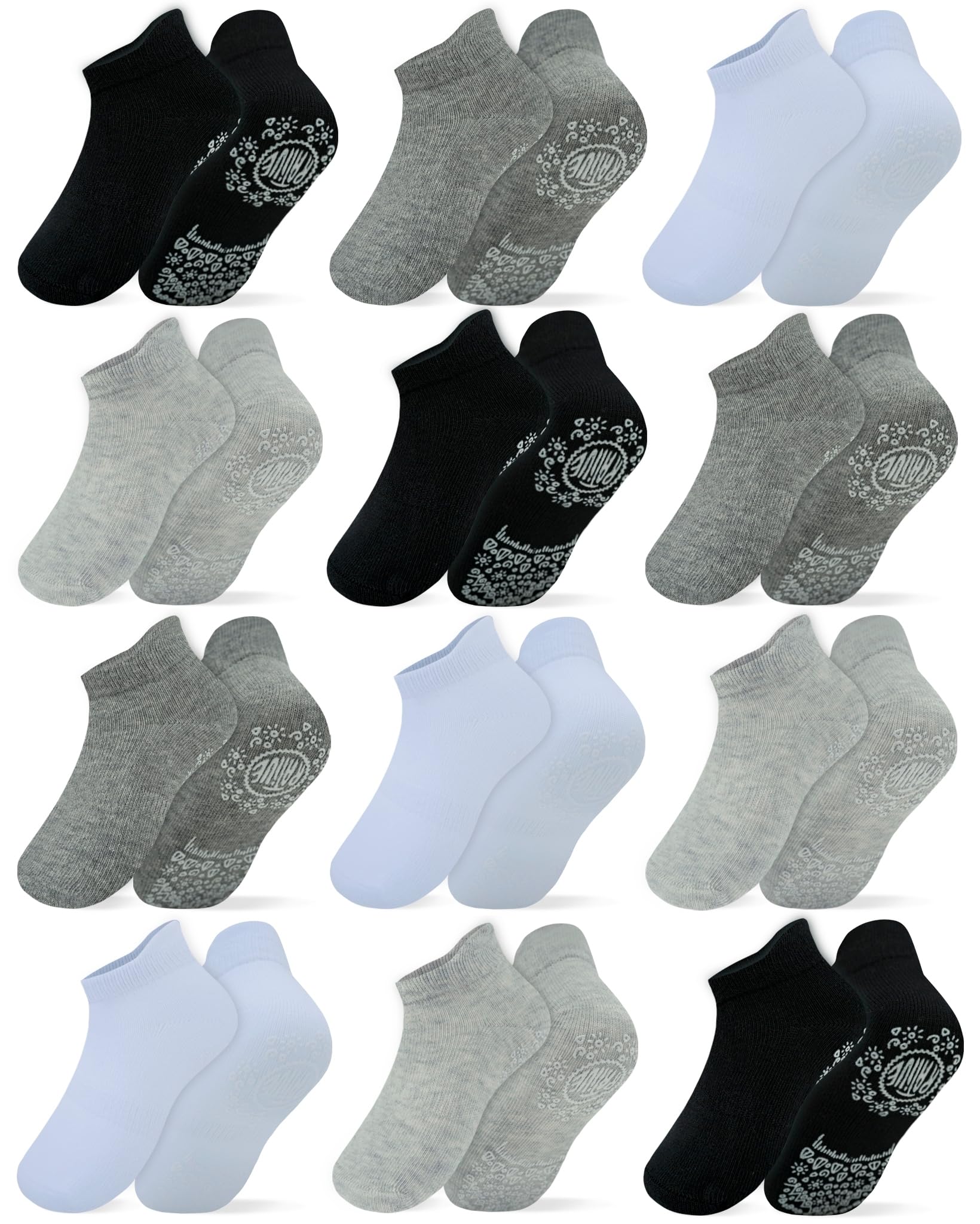 Rative Ankle Anti Slip Non Skid Cotton Socks With Grips Grippers For0-6 Month Babies Baby Infant Boy Boys Girl Girls (0-6 Months