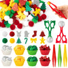 EZdhuawuse Christmas Sensory Bin Fillers - 294Pcs Winter Christmas Fine Motor Toy Colorful Counting Sorting Toy for Kids, Shiny 