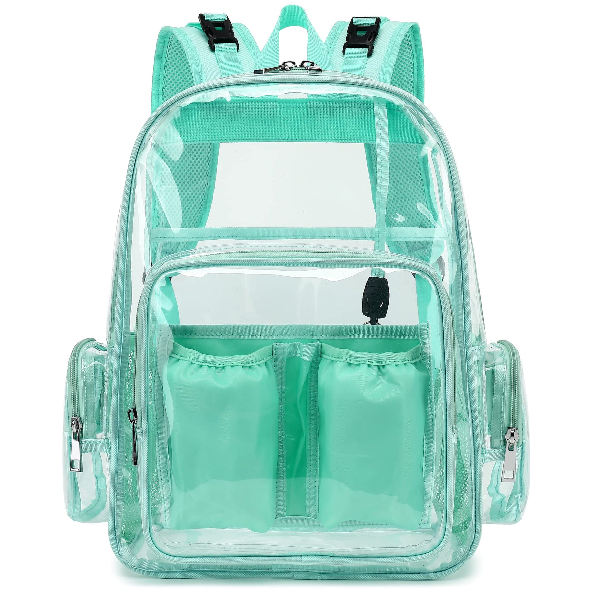 Yusudan Clear Diaper Bag Backpack for Baby Girls Boys, Mom Nappy Changing Bags for Women (Mint Green)