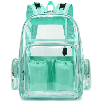Yusudan Clear Diaper Bag Backpack for Baby Girls Boys, Mom Nappy Changing Bags for Women (Mint Green)
